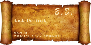 Back Dominik névjegykártya